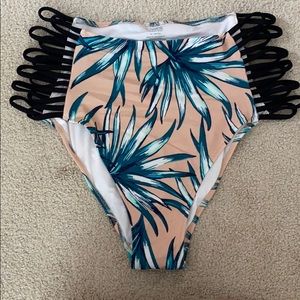 PINK high waisted bikini bottom size M
